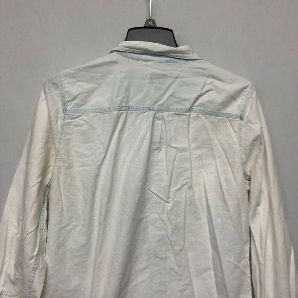 J Crew Women Bleached-out chambray Shirt Blouse Top Size 14 Cotton B239 -2 - Picture 13 of 16